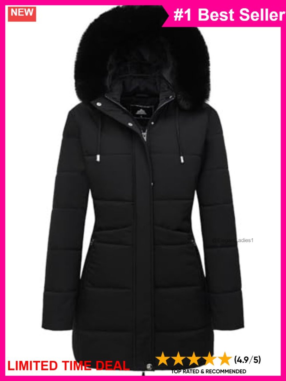 Women's Warm Winter Puffer Coat Waterproof Long Down Jacket